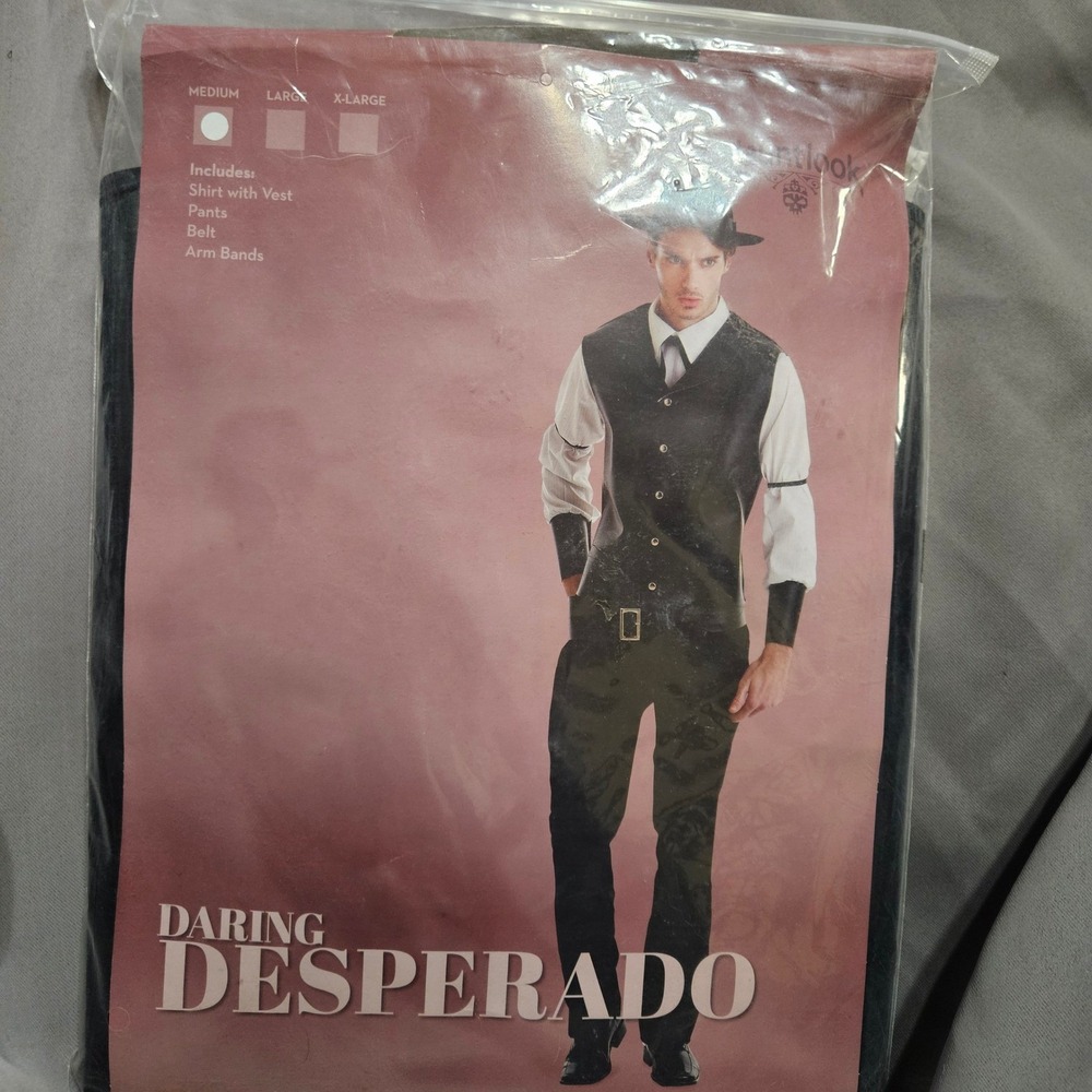 Daring Desperado Western Outlaw Mens Halloween Costume Set Medium Hauntlook